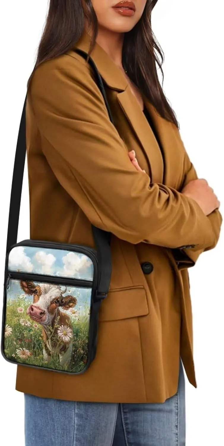 Poceacles Small Sling Bag Cross Body Purse Shoulder Messenger Bag for Women Men Zipper Phone Handbags Waist Bag Crossbody Bag