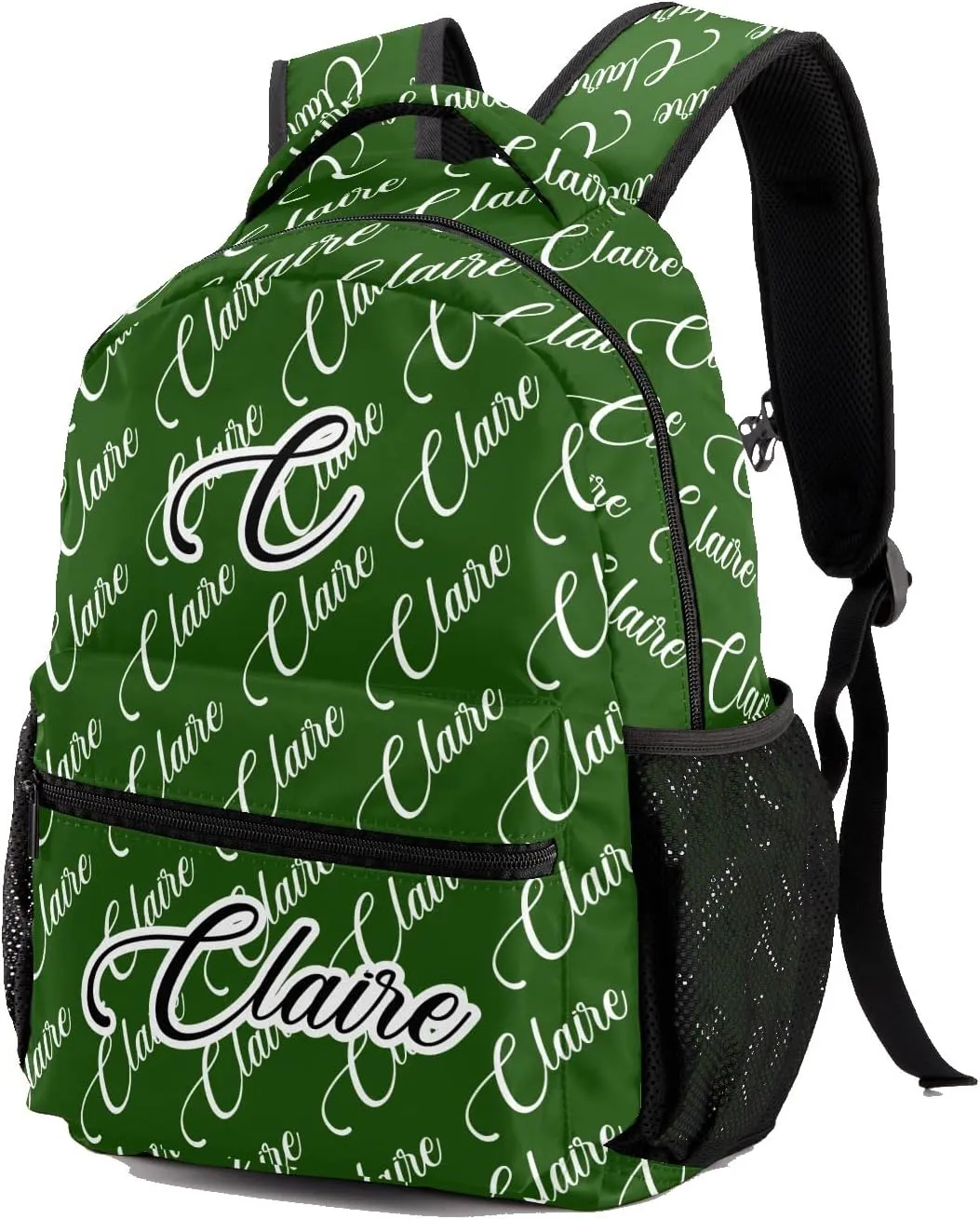Polyester Personalized School Backpack Bookbag with Name Text, Fashion Custom Elementary Boys Girls Kids Book Bag, Waterproof Customize Bookbag Unique Gift, 1 Pack