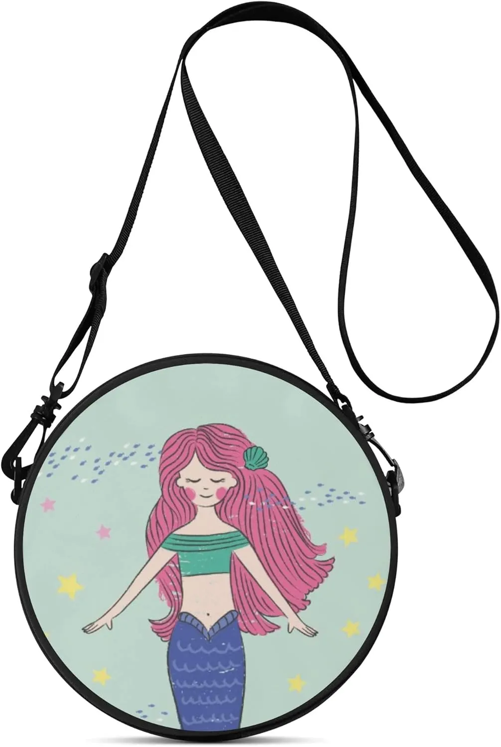 POPCUSTOMS Custom Photo Round Purse with Photo Text Personalized Crossbody Satchel Handbag with Adjustable Strap