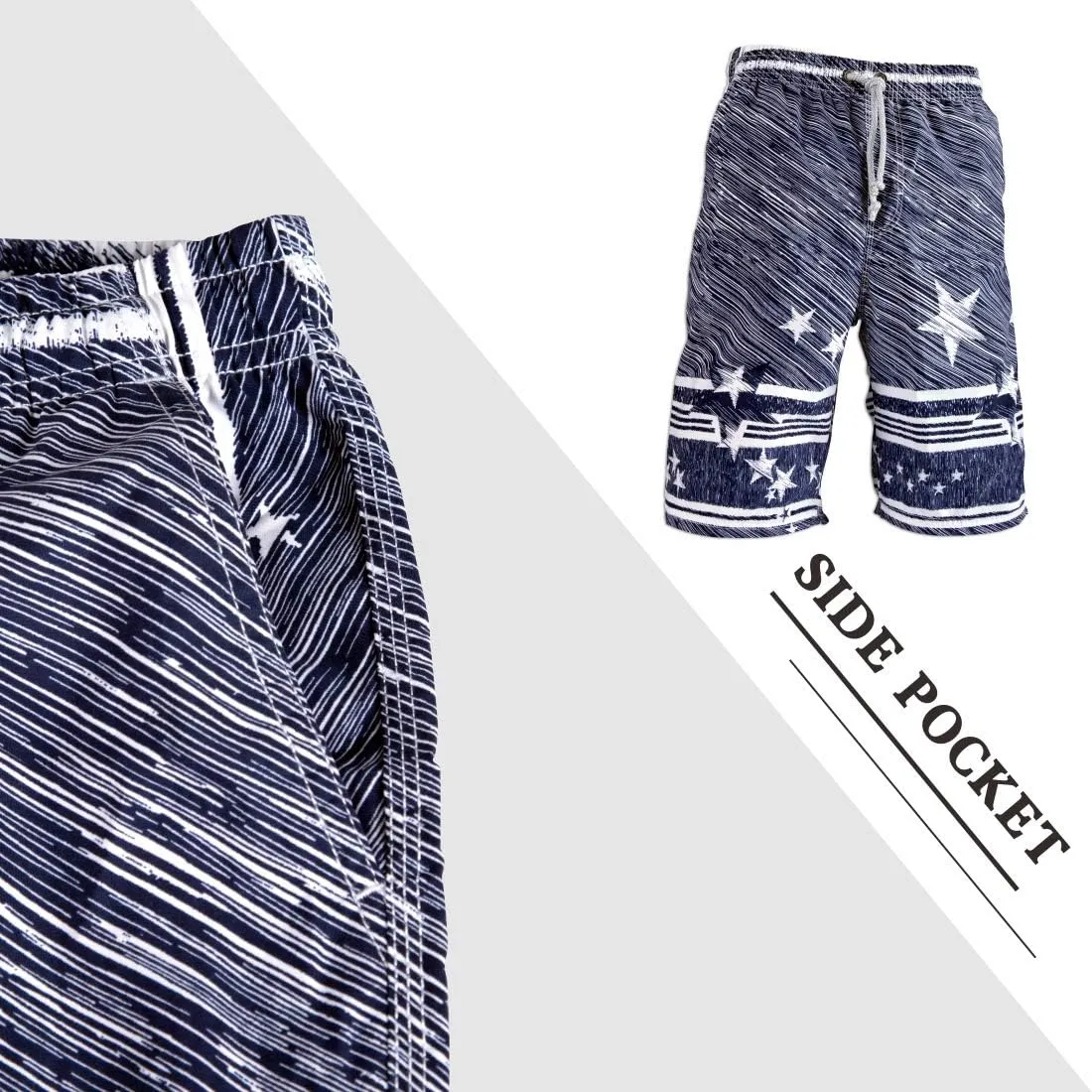 PREFER TO LIFE Men's Board Shorts, Quick Dry Swimwear Beach Holiday Party Bermuda Swim Big Pants …