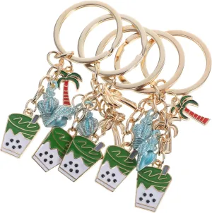 PRETYZOOM 5Pcs Cute Palm Tree Keychain Charming Style Metal Key Ring for Backpacks Purses Handbags Versatile Party Favors and Fashion Accessories