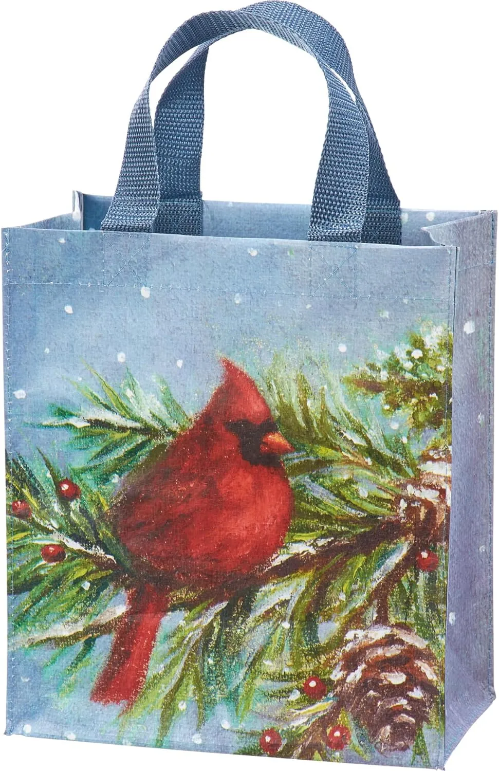 Primitives by Kathy Daily Shopping Tote with Christmas Cardinal