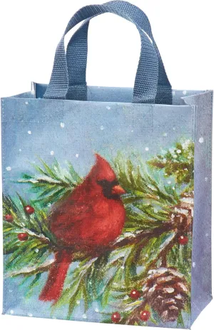 Primitives by Kathy Daily Shopping Tote with Christmas Cardinal