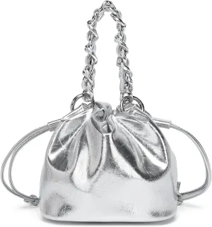 PU Drawstring Bucket Bag Handbag with Crossbody Design for Women Elegant Bucket Bag