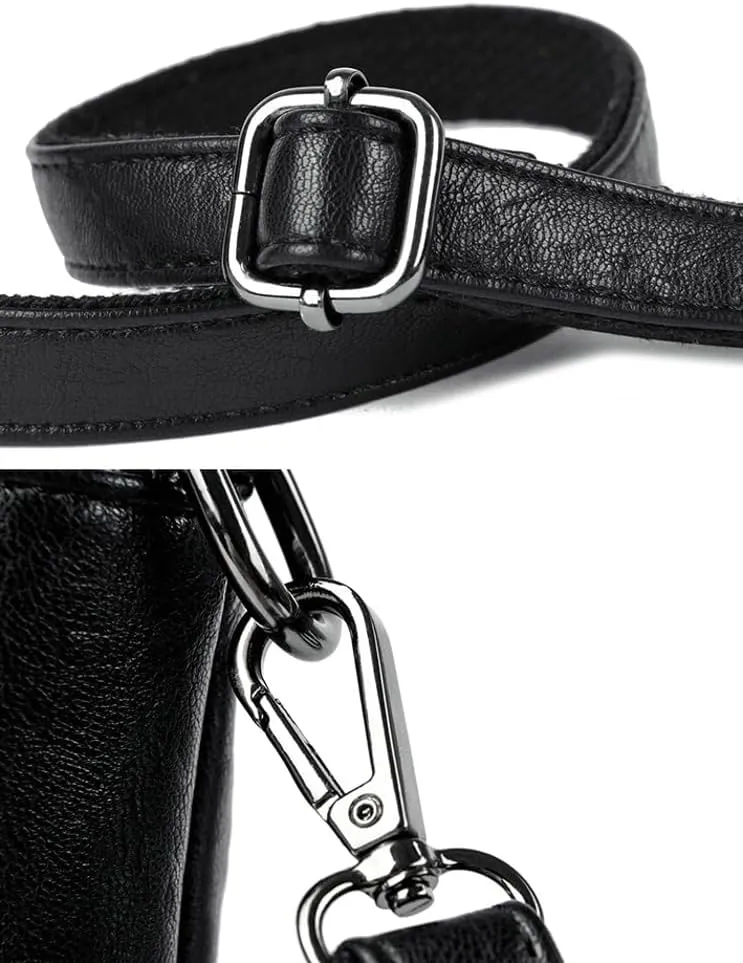 PU Leather Crossbody Bag Women Commuting Satchel Trendy Tote Purse Travel Shopping