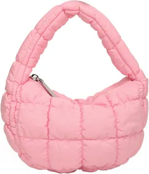 Puffer Bag Women Mini Quilted Cute Bubble Handbag Crescent Wrist Satchel Y2k Purse