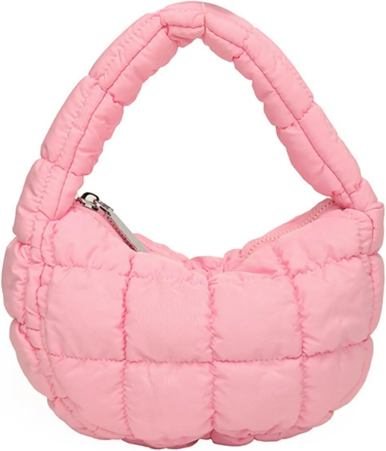 Puffer Bag Women Mini Quilted Cute Bubble Handbag Crescent Wrist Satchel Y2k Purse