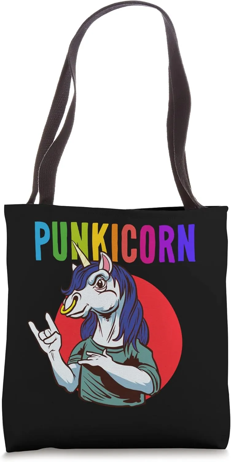 Punkicorn Punk Unicorn Rebellion Hardcore Unique Alternative Tote Bag
