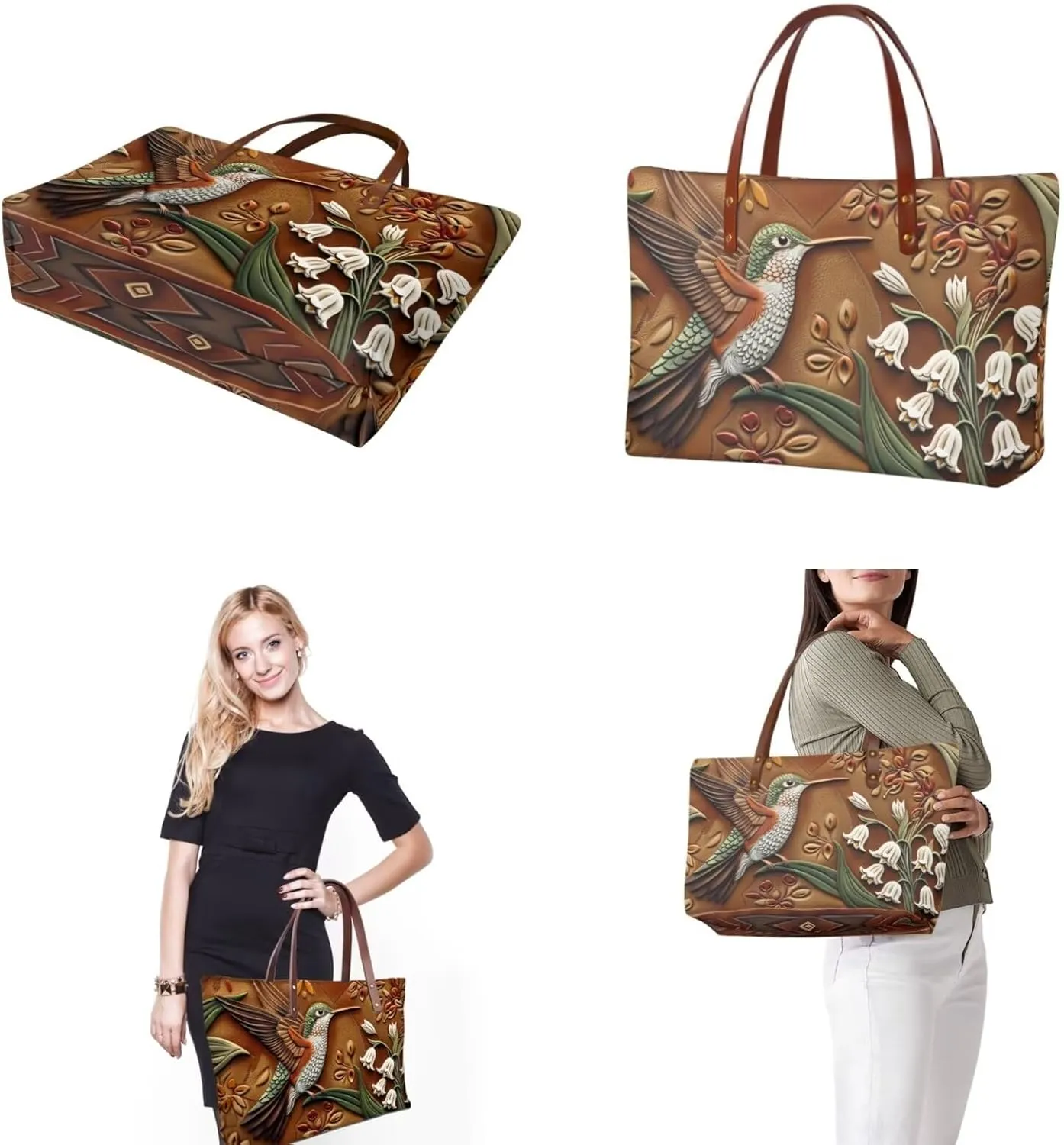 Purse and Handbag Set for Women, Large Hobo Bag with Wallet and Make Up Bag, 3 Piece Top Handle Purse Set