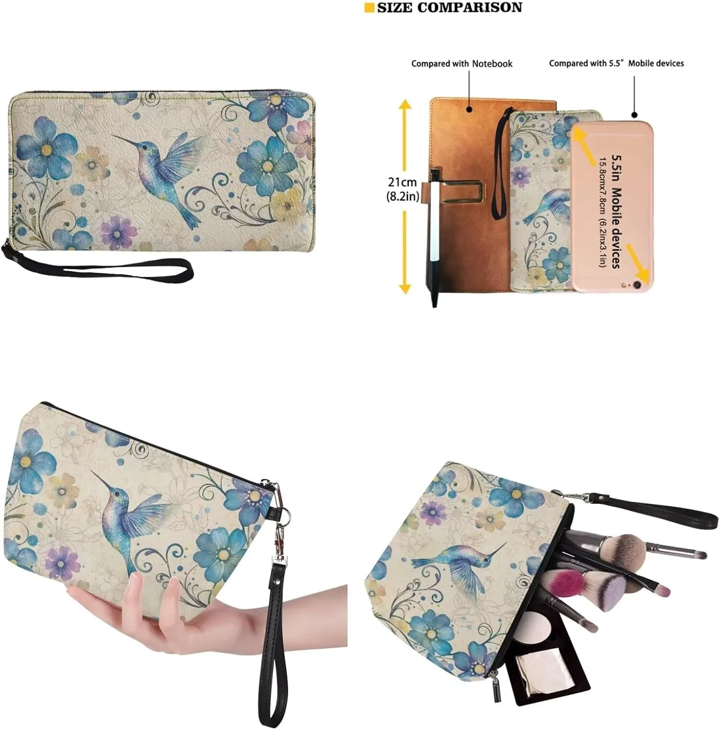 Purse and Handbag Set for Women, Large Hobo Bag with Wallet and Make Up Bag, 3 Piece Top Handle Purse Set
