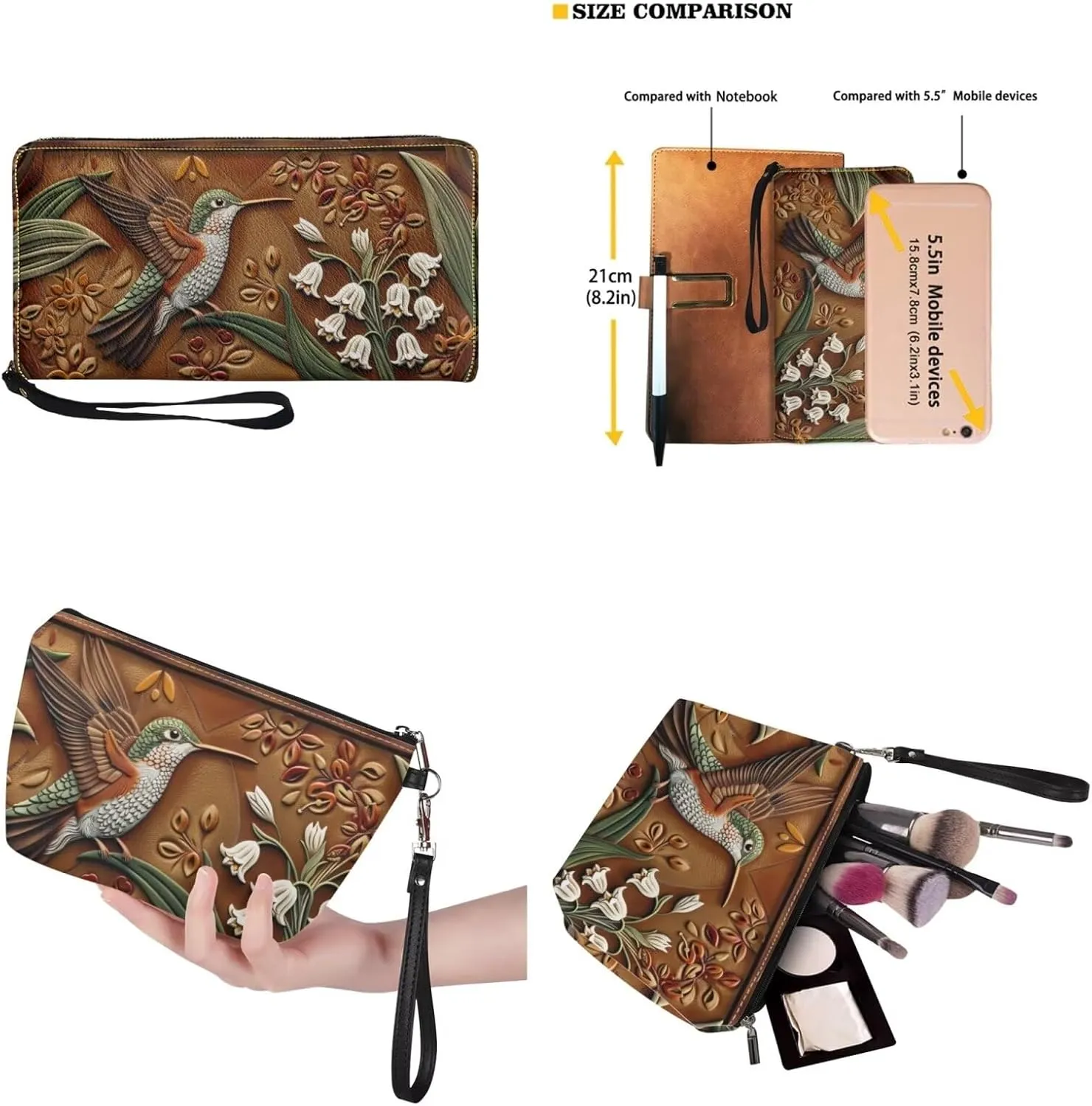 Purse and Handbag Set for Women, Large Hobo Bag with Wallet and Make Up Bag, 3 Piece Top Handle Purse Set