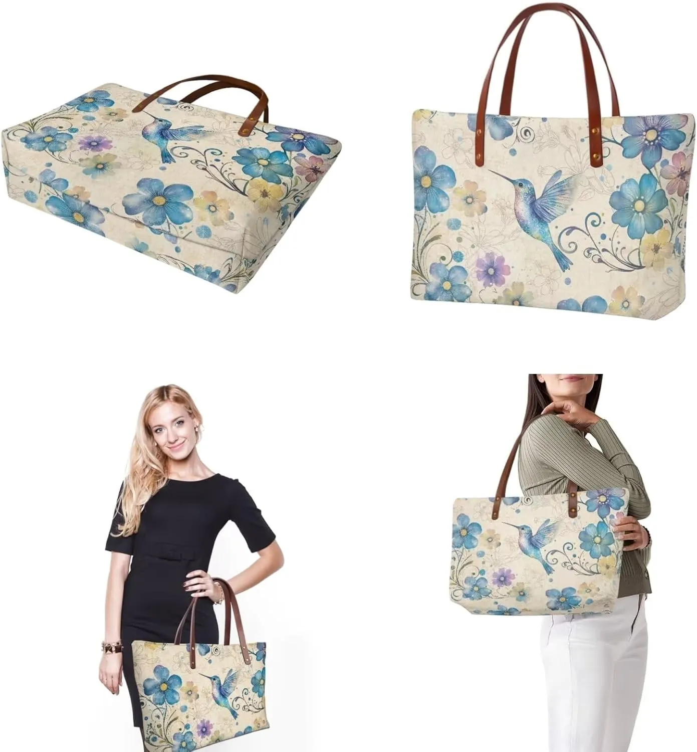 Purse and Handbag Set for Women, Large Hobo Bag with Wallet and Make Up Bag, 3 Piece Top Handle Purse Set