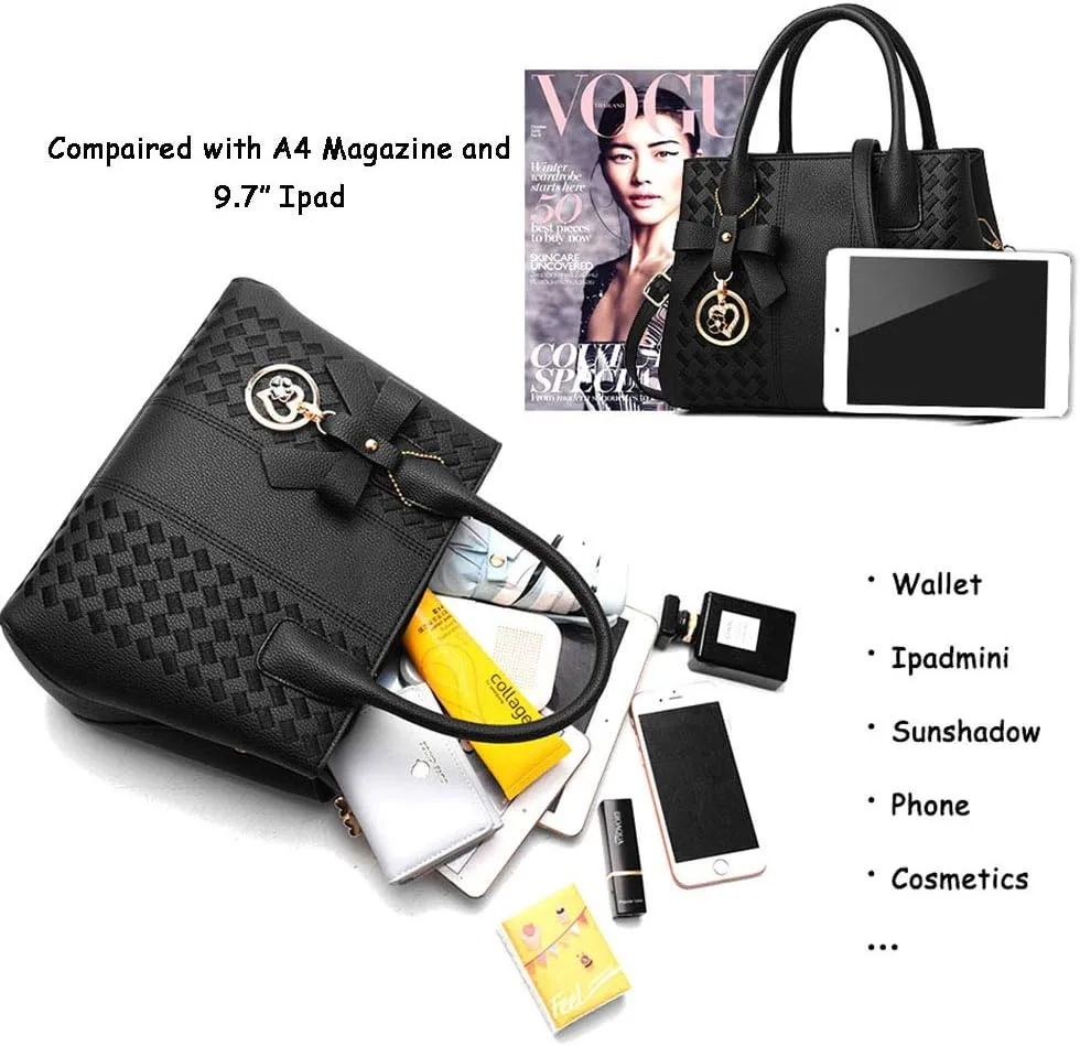 Purses and Handbags for Women Fashion Ladies PU Leather Top Handle Satchel Shoulder Tote Bags