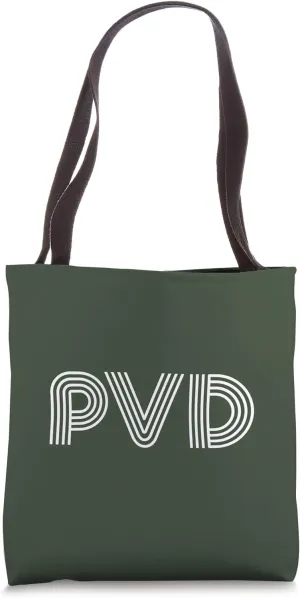 PVD / Providence RI Retro Linear Design Tote Bag