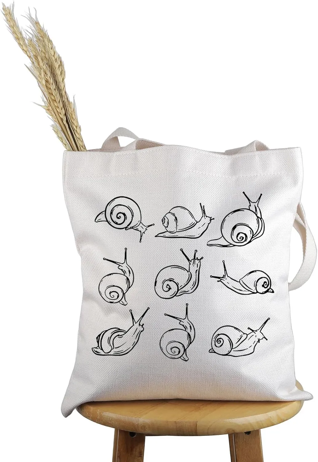 PWHAOO Snail Lover Gift Snail Design Tote Bag Who Loves Snails Handbag Snail Owner Gift