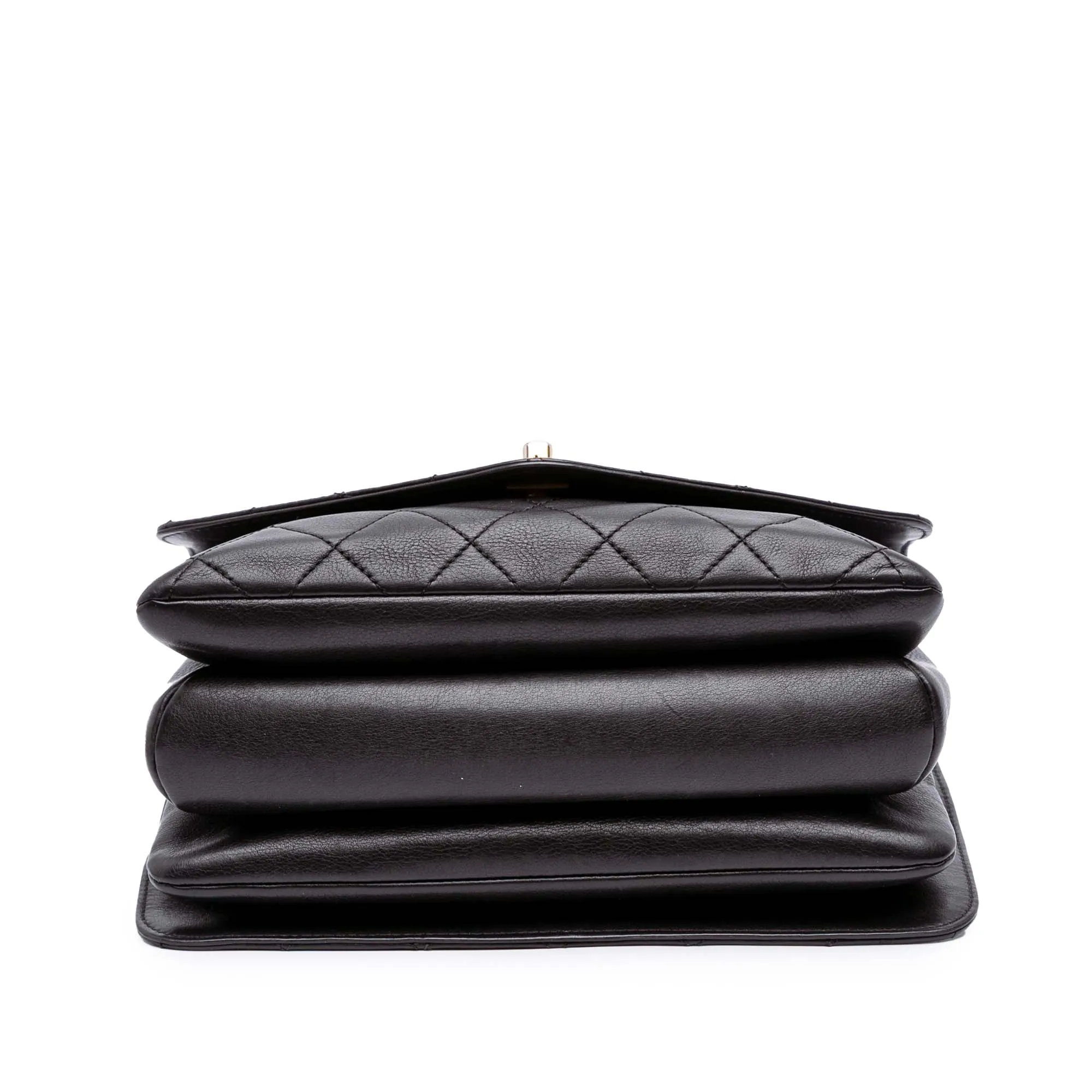 Quilted Calfskin Gold Top Handle Flap