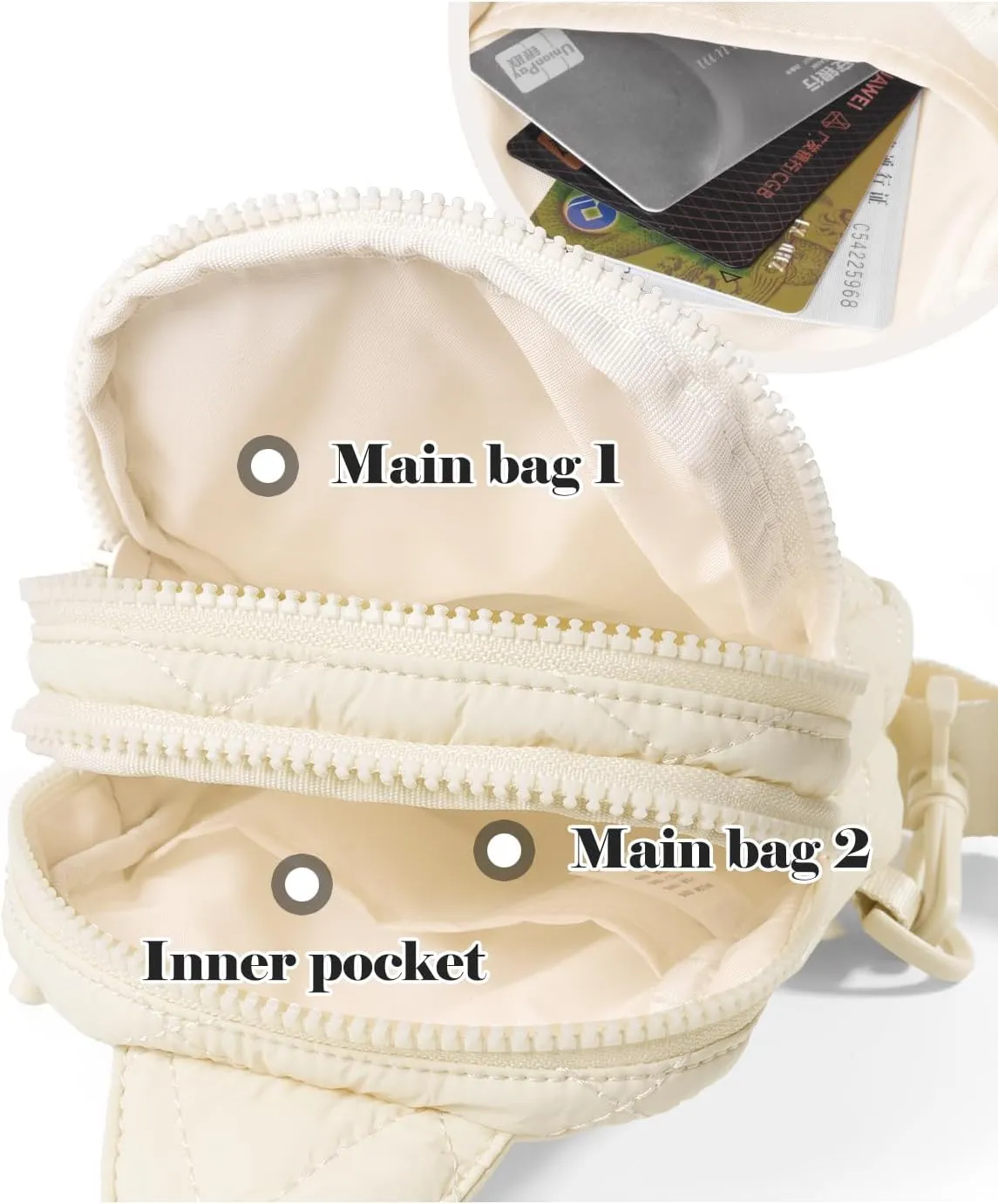 Quilted Puffer Sling Bag for Women Small Backpack Crossbody Chest Bag Fanny Packs Purses for Casual Traveling Hiking