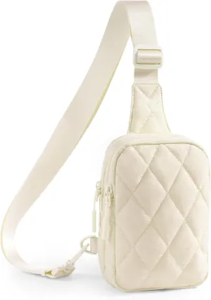 Quilted Puffer Sling Bag for Women Small Backpack Crossbody Chest Bag Fanny Packs Purses for Casual Traveling Hiking
