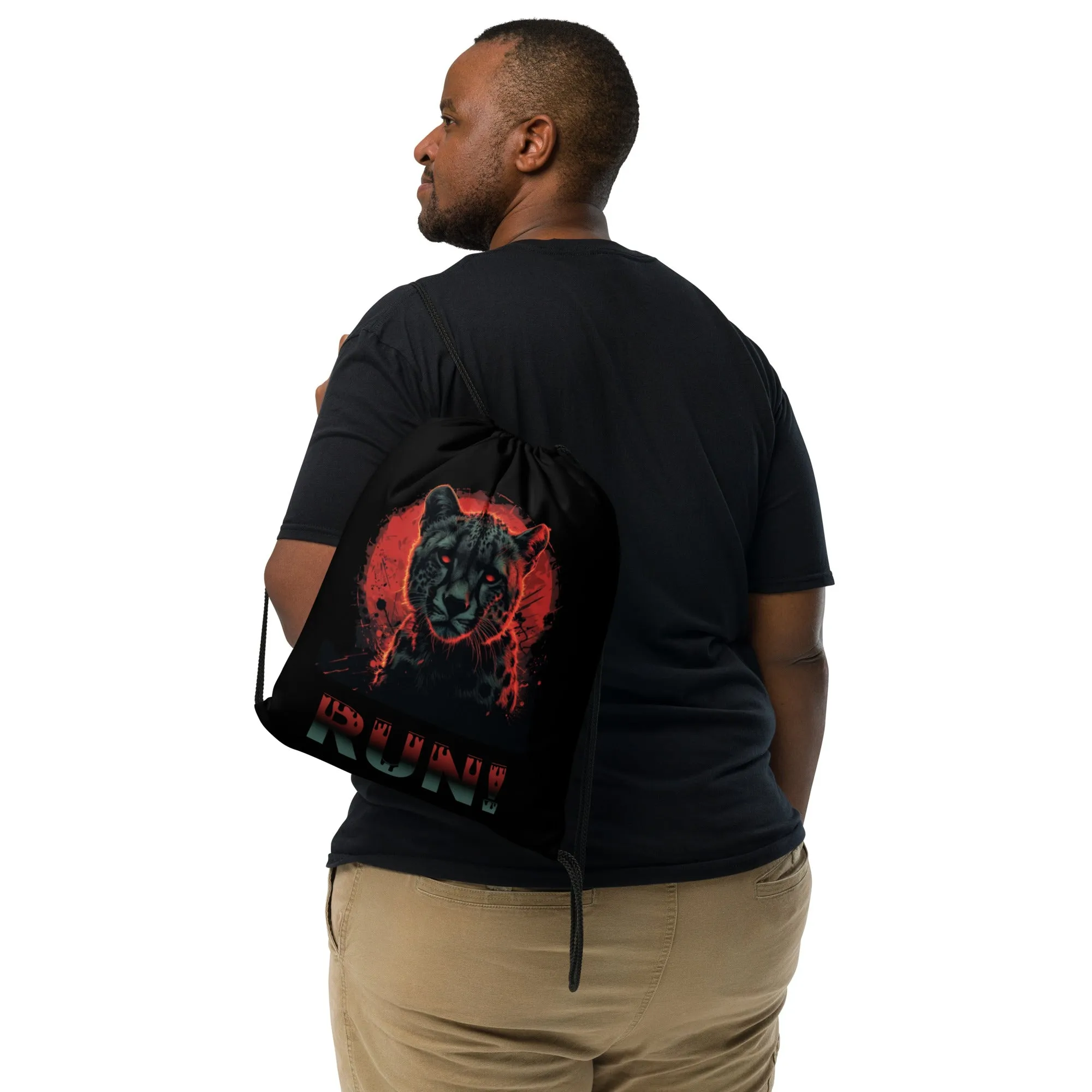 "Run!" Drawstring bag