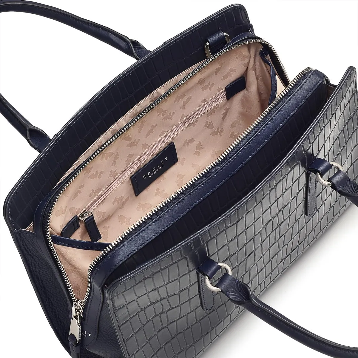 RADLEY London Angel Lane Faux Crocodile Women's Medium Leather Ziptop Satchel Bag