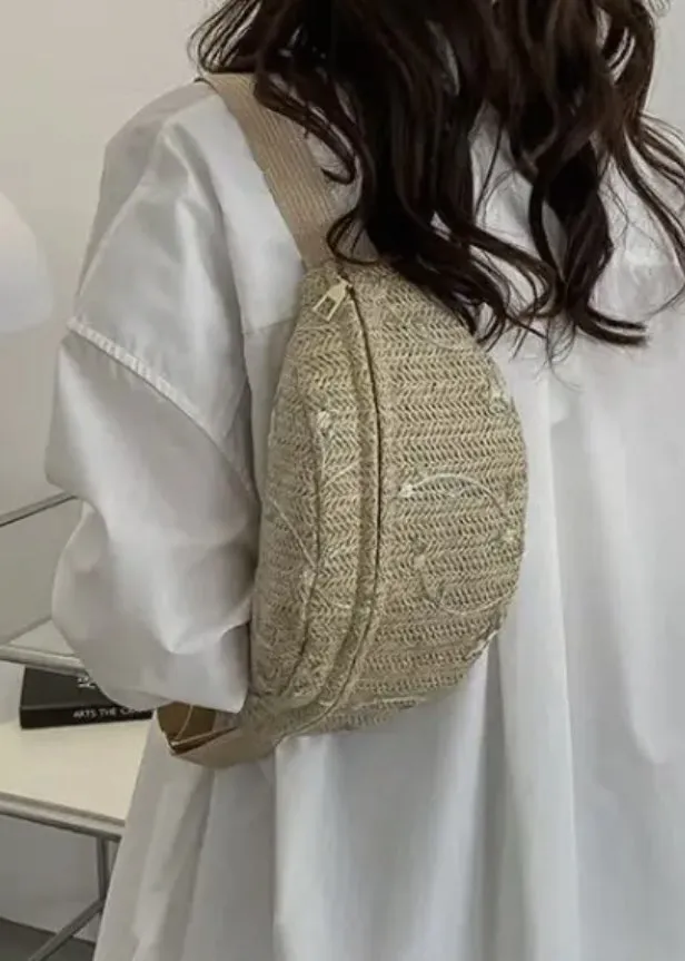 Raffia Straw Fanny Pack