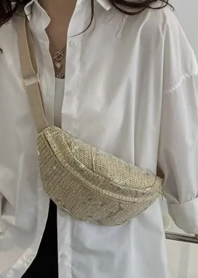 Raffia Straw Fanny Pack