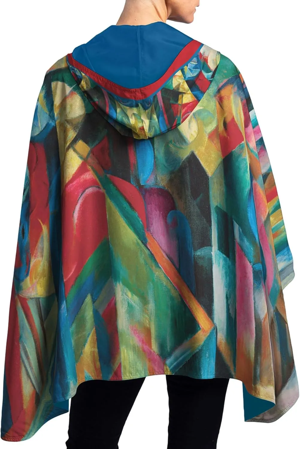 RainCaper Womens Rain Cape Poncho Coat Waterproof with Hood Reversible Fine Art