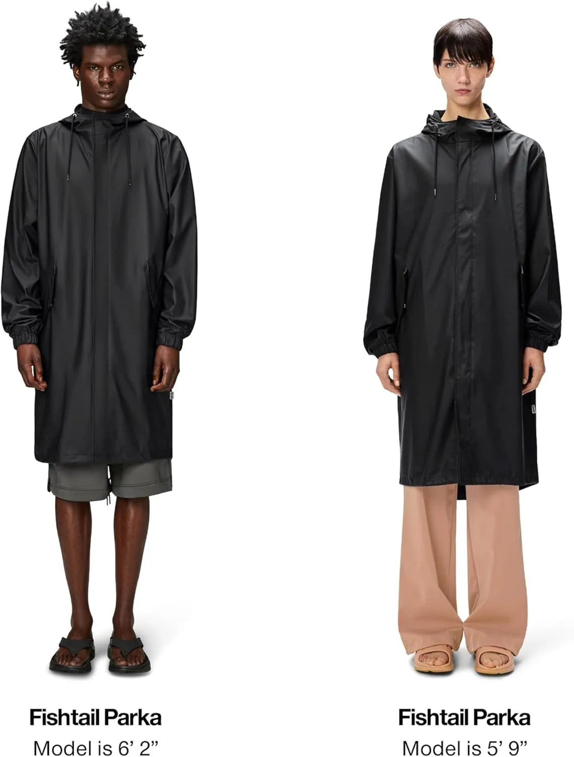 RAINS Fishtail Parka Coat for Men and Women - Waterproof jacket with Elasticated cuffs