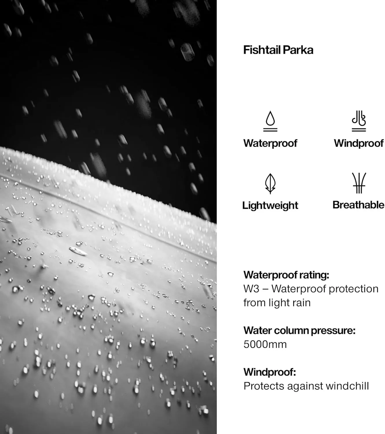 RAINS Fishtail Parka Coat for Men and Women - Waterproof jacket with Elasticated cuffs