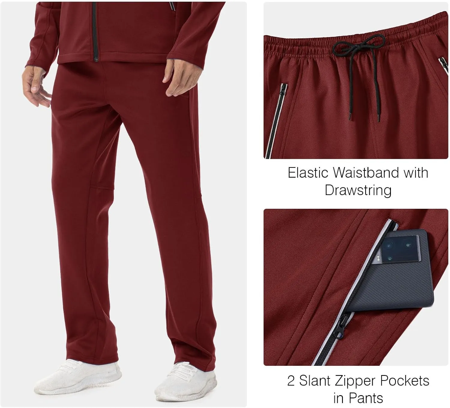 Rdruko Men's Tracksuits 2 Piece Set Athletic Sports Casual Full Zip Jogging Sweatsuit Suit