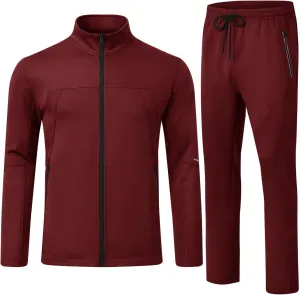 Rdruko Men's Tracksuits 2 Piece Set Athletic Sports Casual Full Zip Jogging Sweatsuit Suit