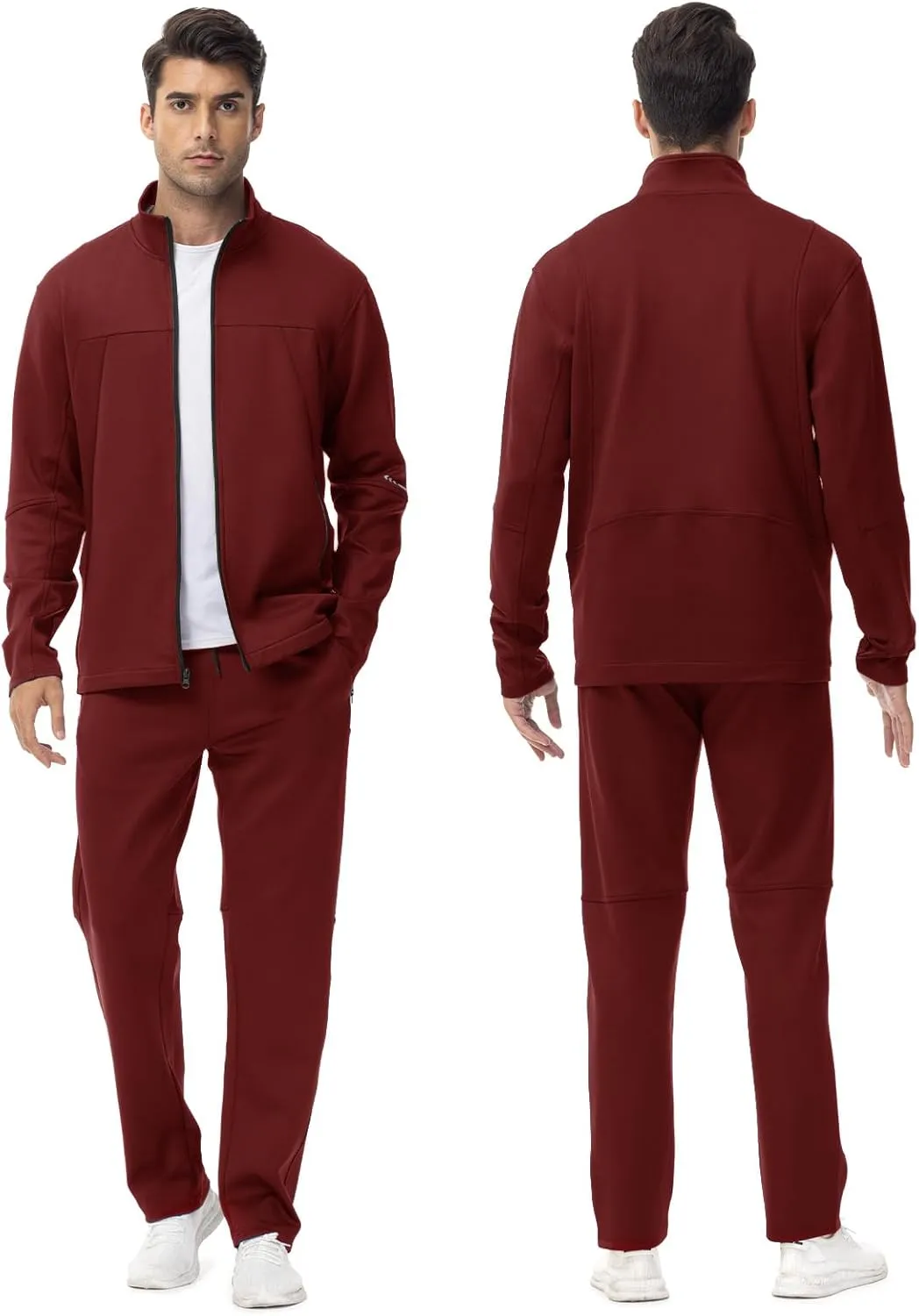 Rdruko Men's Tracksuits 2 Piece Set Athletic Sports Casual Full Zip Jogging Sweatsuit Suit