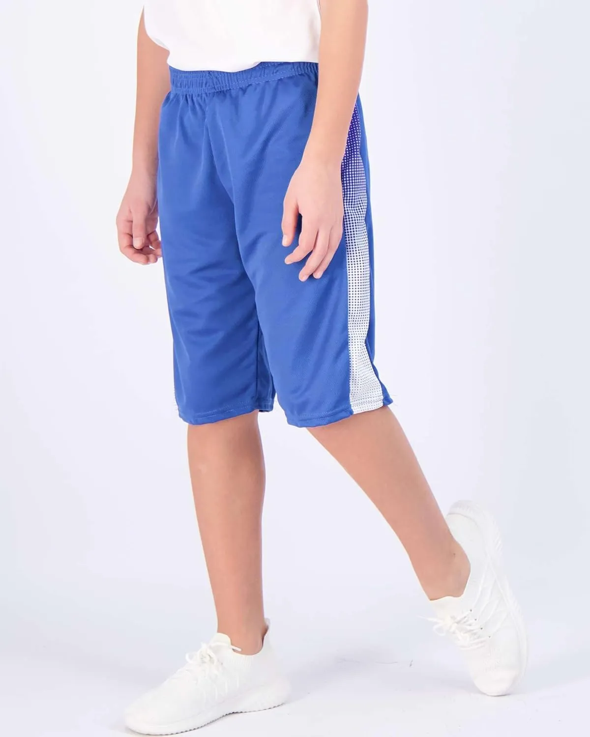 Real Essentials Boys' 5-Pack Mesh Active Athletic Performance Basketball Shorts with Pockets