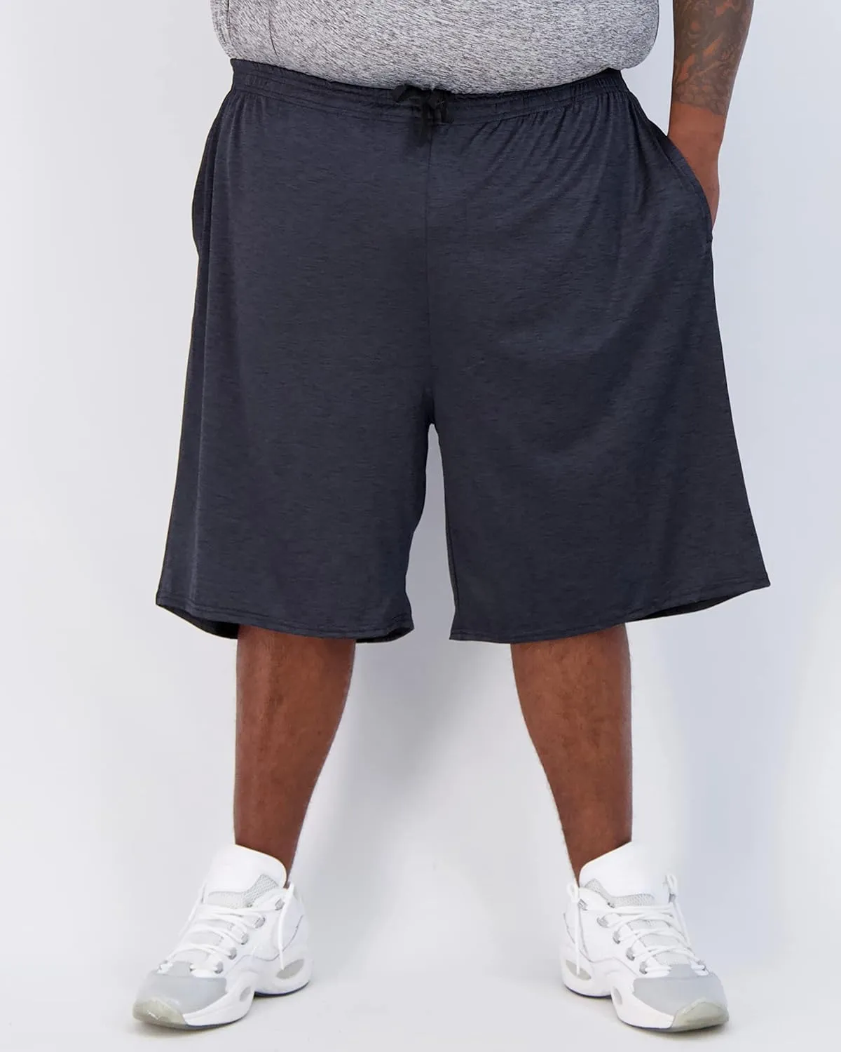 Real Essentials Men's Big & Tall 3-Pack Dry Fit & Mesh Active Athletic Perfomance Shorts (3X-5X)