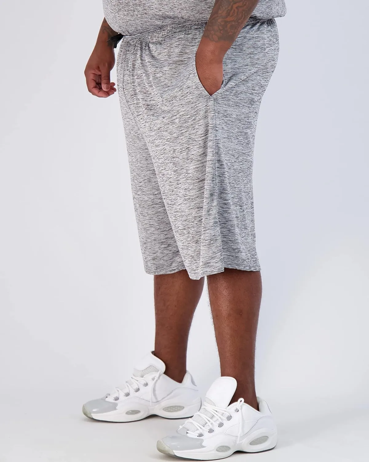 Real Essentials Men's Big & Tall 3-Pack Dry Fit & Mesh Active Athletic Perfomance Shorts (3X-5X)