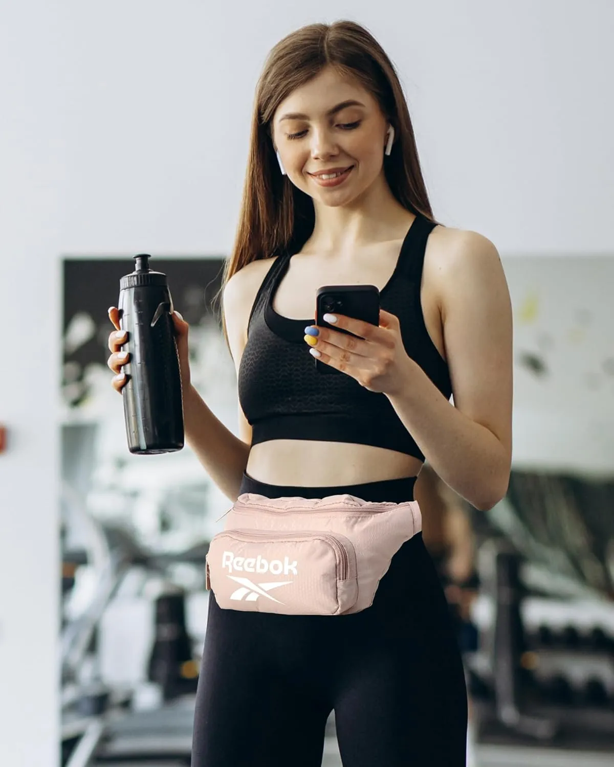 Reebok Fanny Pack - Lightweight Stylish Crossbody Waist Belt Bags for Women and Men with Adjustable Strap, Size One Size, Davis Light Cream