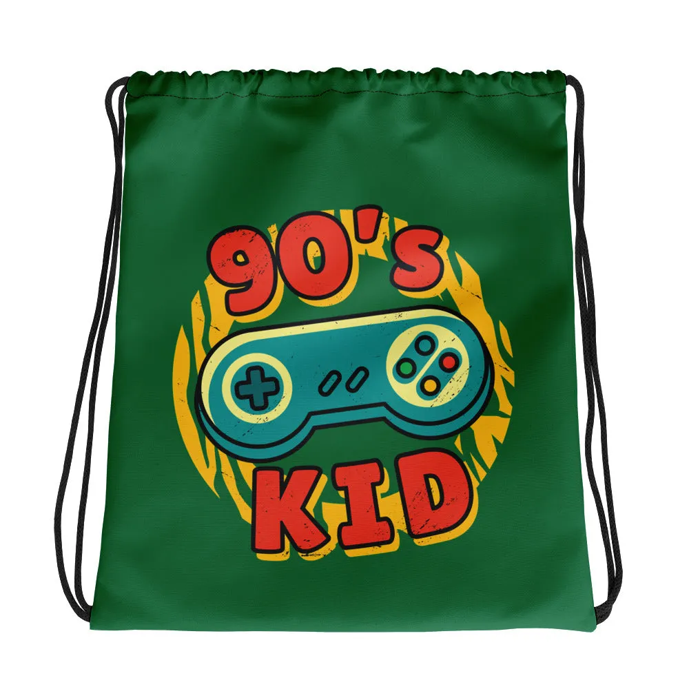 Retro 90's Gaming Kid Drawstring Bag