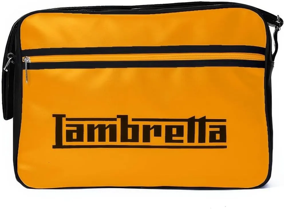 Retro Flight Cross Body Satchel Bag Black/Mustard