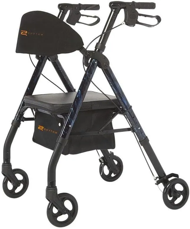 Rhythm Healthcare Royal Universal Aluminum 4 Wheel Rollators (Laser Blue)