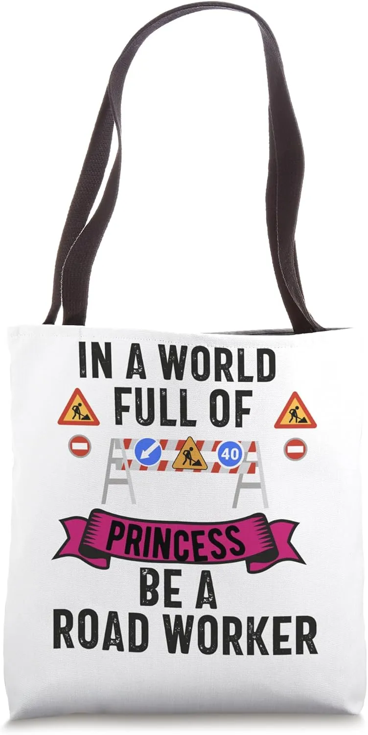 Road Highway Freeway Worker Construction Asphalt Worker Tote Bag