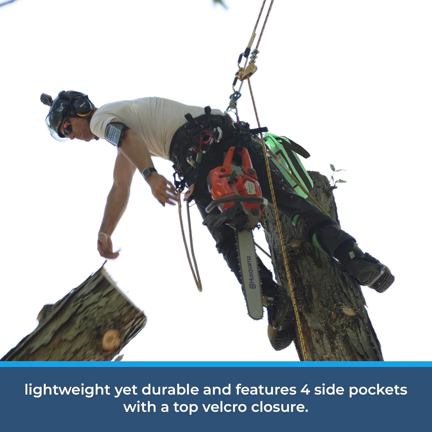 Rock-N-Rescue Arbor Rope Storage Bag - Rock and Tree Climbing Equipment, Arborist Gear, Bucket Style Backpack, Waterproof Nylon Material, Red, 150'