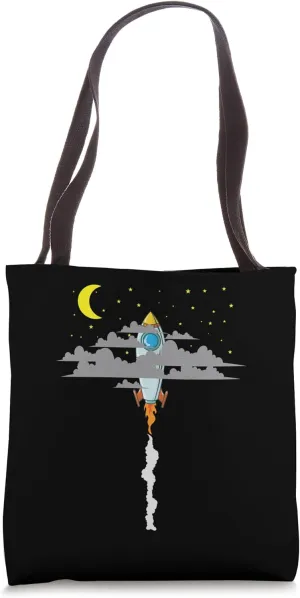 Rocket Launch Under Starry Sky Tote Bag