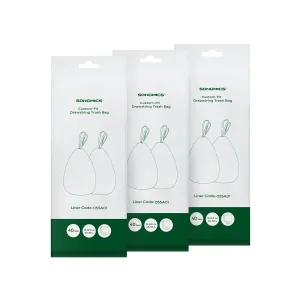 Rootz 3 Pack White Drawstring Trash Bags - Garbage Bags - Waste Bags - Heavy Duty Polyethylene Plastic - 63.5cm x 78cm - 45-55 Liter Capacity - 25kg Load Capacity - 10kg Drawstring Capacity