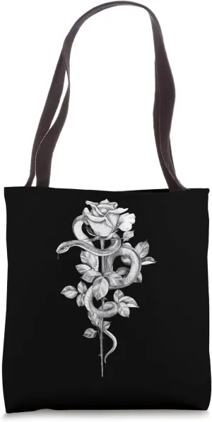 Rose & Snake - Old-style design Tote Bag