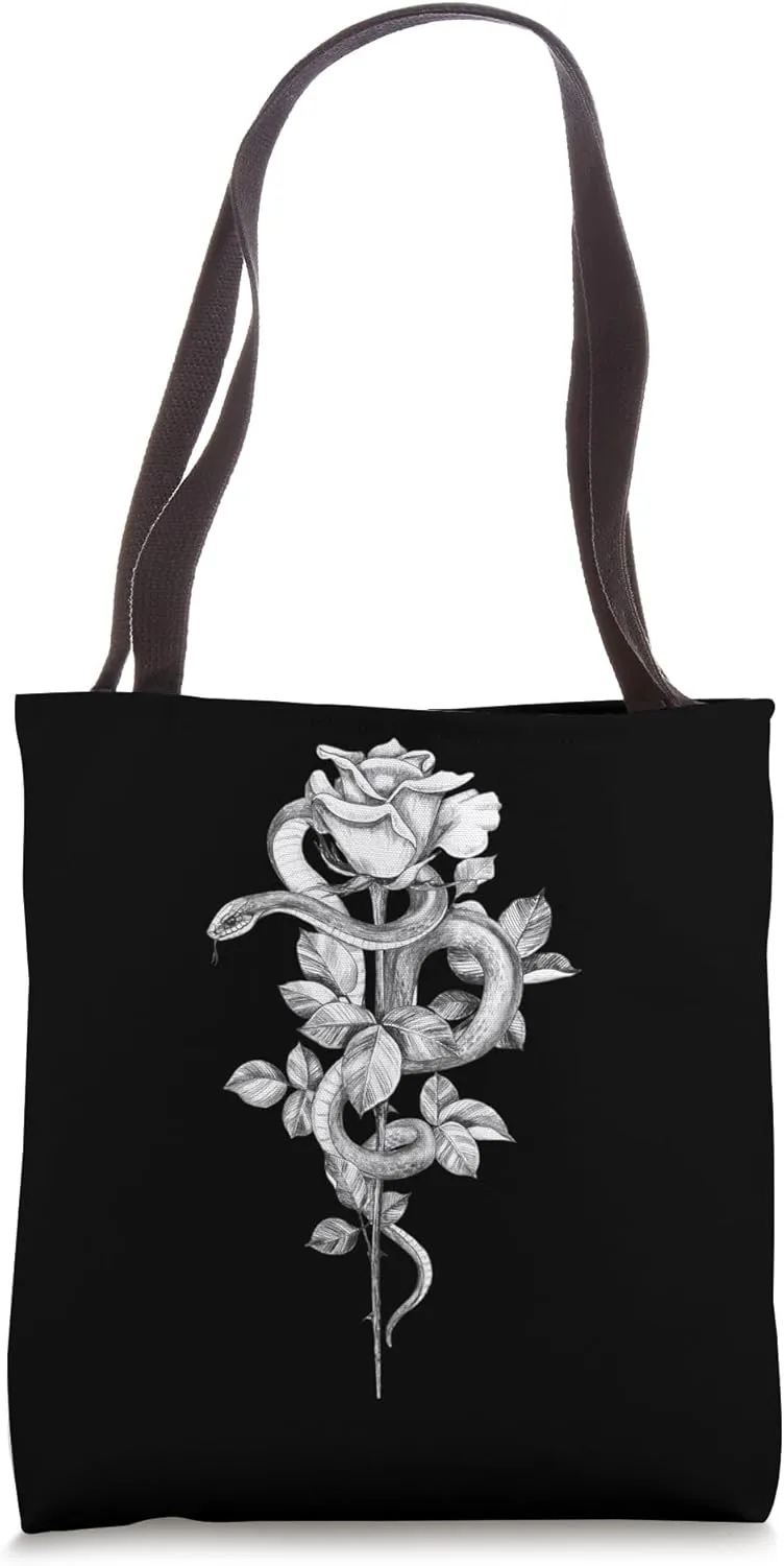 Rose & Snake - Old-style design Tote Bag