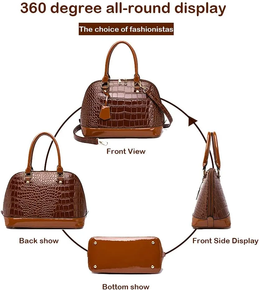 ROUROU Satchel Handbag for Women Large Capacity Shoulder Bag Multifunctional Crossbody Bag Handbag Dome Clutch Bag