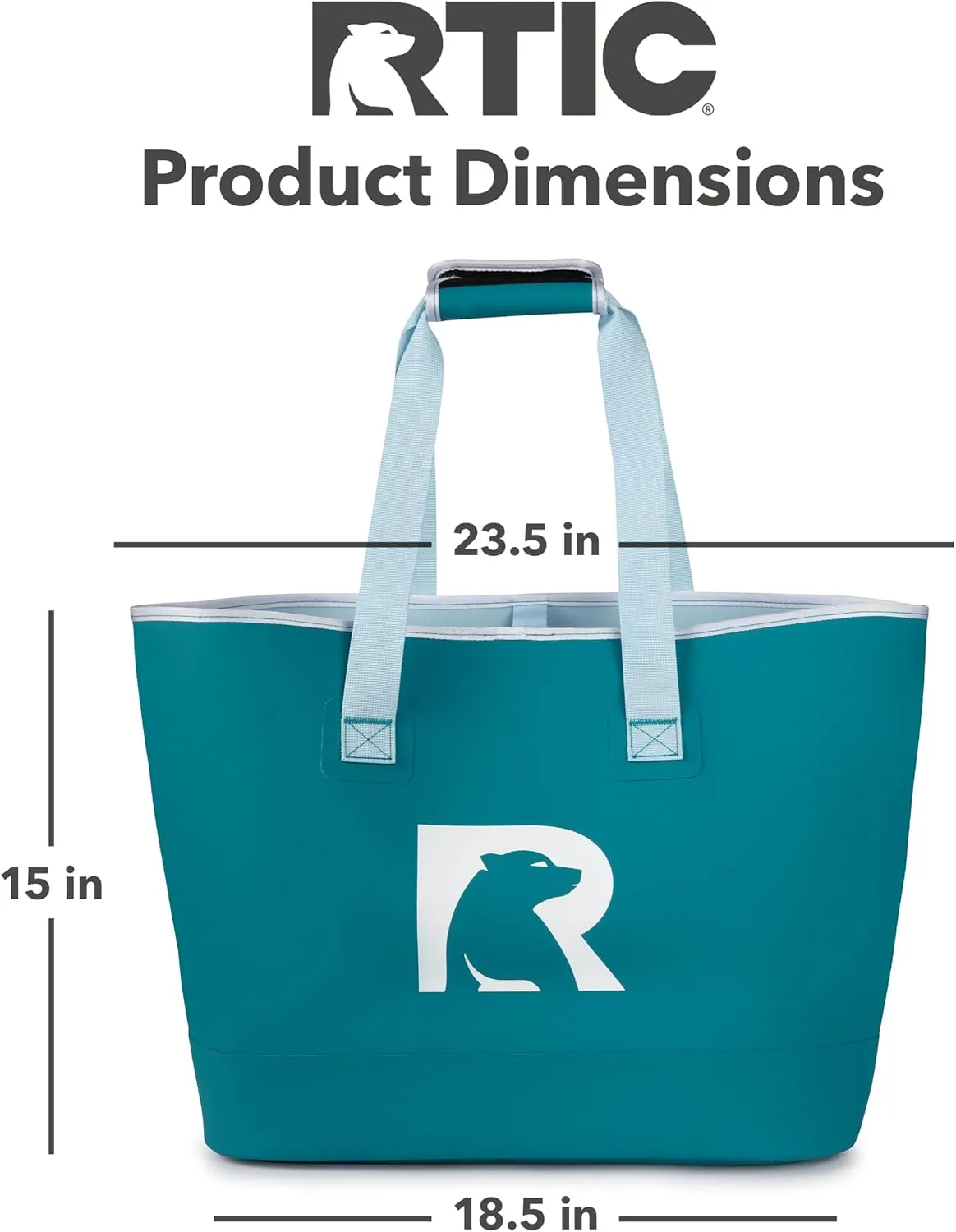 RTIC Ultra-Tough Tote Bag, Waterproof for Beach, Pool, Towel, Grocery, Shopping, Heavy-Duty, Puncture Resistant, Large