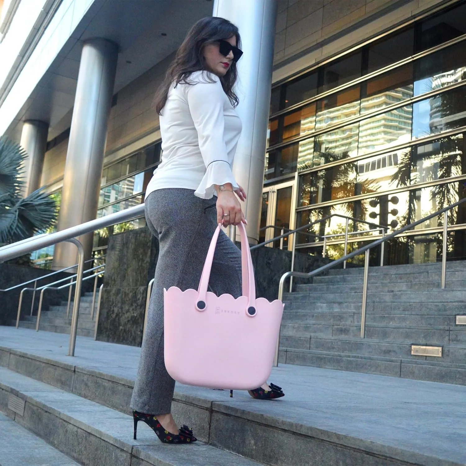 Rubber tote bag for women lightweight | EVA beach bag waterproof | Inner bag |Three pairs of handles