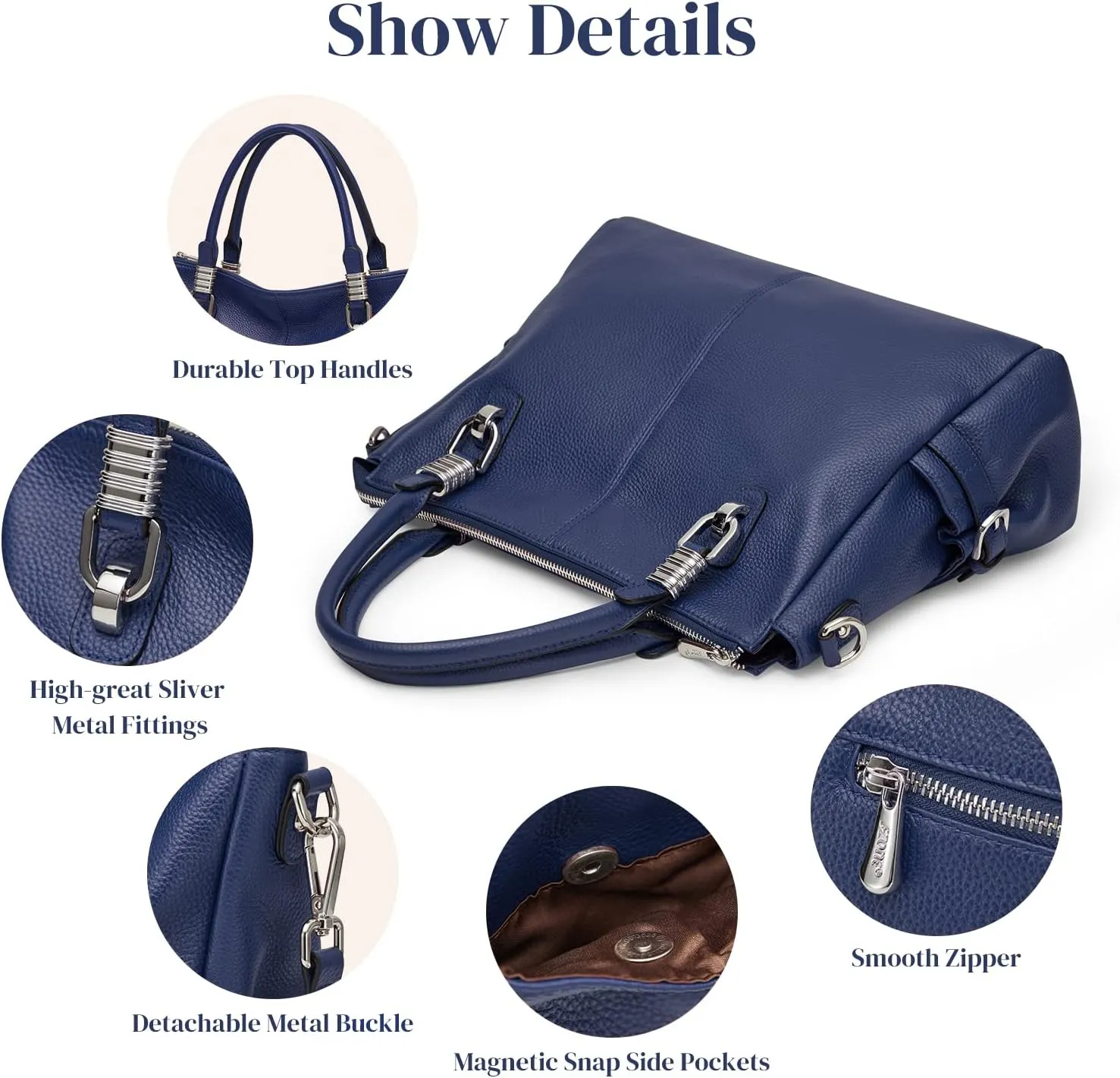 S-ZONE Women Genuine Leather Handbag Shoulder Purse Satchel Tote Crossbody Bag