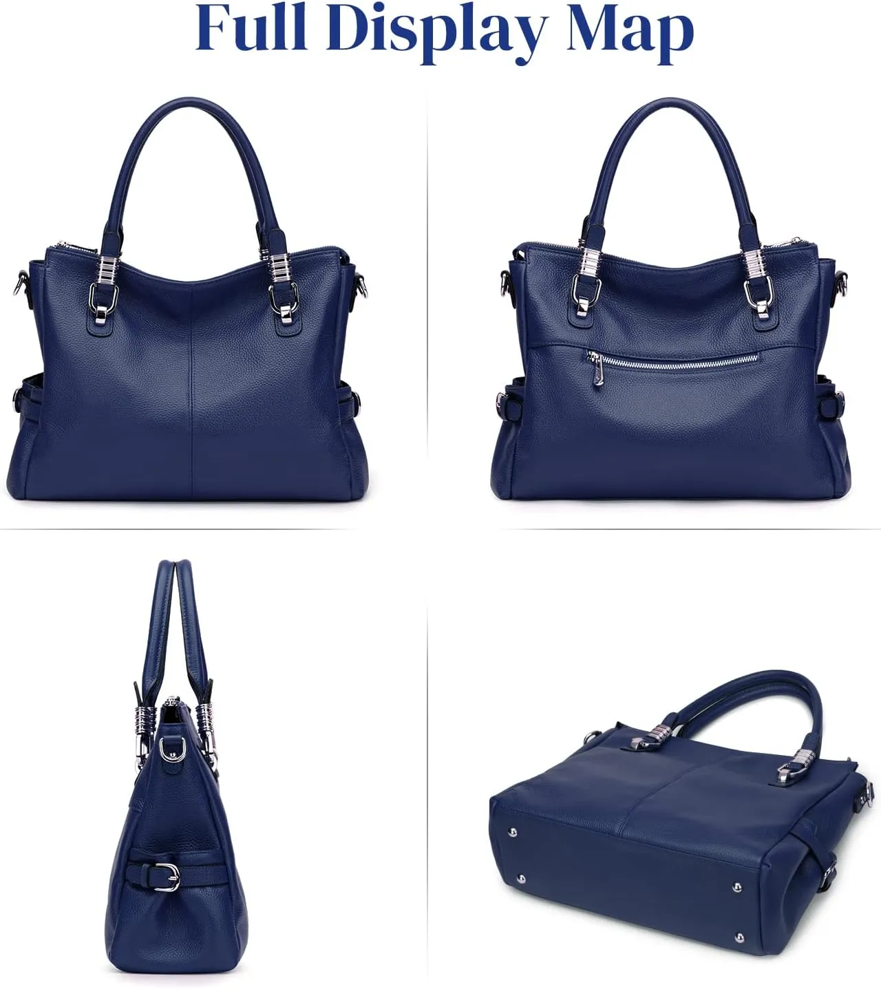 S-ZONE Women Genuine Leather Handbag Shoulder Purse Satchel Tote Crossbody Bag